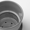 CITRUSFRUKT Plant pot with saucer, in/outdoor grey, 9 cm