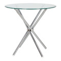 Dining Table Ufo 80cm, transparent/chrome