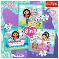Trefl Children's Puzzle Gabby's Dollhouse 3in1 3+
