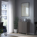 EKET Cabinet combination with legs, dark grey/wood, 70x35x80 cm
