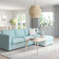 VIMLE 3-seat sofa with chaise longue, Saxemara light blue