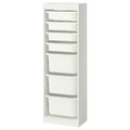 TROFAST Storage combination with boxes, white/white, 46x30x145 cm