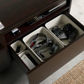 BESTÅ TV storage combination/glass doors, black-brown/Selsviken high-gloss/black smoked glass, 240x42x231 cm