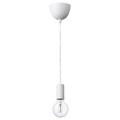 SUNNEBY / LUNNOM Pendant lamp with light bulb, white/globe clear