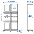 BESTÅ Storage combination w glass doors, white Smeviken, Ostvik white clear glass, 120x42x202 cm