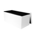 Pouffe with Storage Intesi Velse, faux leather, white