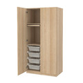 PAX / FORSAND Wardrobe combination, white stained oak effect, 100x60x201 cm