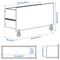 BILLY Drawer, white/with castors, 80x28x43 cm