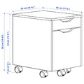 ALEX Drawer unit on castors, white/black, 36x50 cm