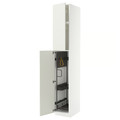METOD High cabinet with cleaning interior, white/Veddinge white, 40x60x240 cm