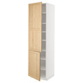 METOD High cabinet with shelves/2 doors, white/Forsbacka oak, 60x60x220 cm