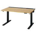 MITTZON Desk sit/stand, electric oak veneer/black, 120x80 cm