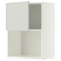 METOD Wall cabinet for microwave oven, white/Aspudden light grey, 60x80 cm