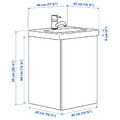 ENHET / TVÄLLEN Wash-stnd w door/wash-basin/tap, white/pale grey-green, 44x43x65 cm
