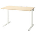 MITTZON Desk, birch veneer/white, 120x80 cm