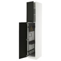 METOD High cabinet with cleaning interior, white/Lerhyttan black stained, 40x60x220 cm