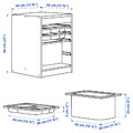 TROFAST Storage combination with box/trays, grey/grey, 34x44x56 cm