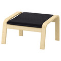 POÄNG Armchair and footstool, birch veneer/Knisa black