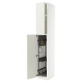 METOD High cabinet with cleaning interior, white/Veddinge white, 40x60x240 cm