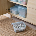 RYKTA Storage box with lid, transparent, 18x24x12 cm/3.5 l