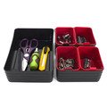 Organisers for Drawers Set of 7, black/red