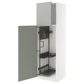 METOD High cabinet with cleaning interior, white/Havstorp light grey, 60x60x200 cm