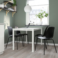 MELLTORP / LIDÅS Table and 4 chairs, white white/black/black, 125 cm