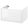 ÄNGSJÖN Wash-stand with drawer, high-gloss white, 60x48x33 cm