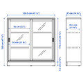 TONSTAD Cabinet with sliding glass doors, oak veneer, 121x37x120 cm