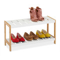 Shoe Shelf Rack, whie/bamboo