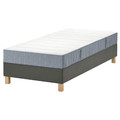 LYNGÖR Divan bed, Vesteröy firm/light blue dark grey, Standard Single