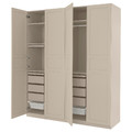 PAX / FLISBERGET Wardrobe combination, grey-beige/grey-beige, 200x60x236 cm