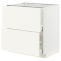 METOD / MAXIMERA Base cb 2 fronts/2 high drawers, white/Vallstena white, 80x60 cm