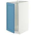 METOD Base cab f sink/waste sorting, white/Lerhyttan blue, 40x60 cm