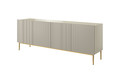 Four-Door Cabinet Nicole 200cm, cashmere, gold legs