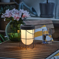 SOLVINDEN Table lamp, solar-powered/grey, 18 cm