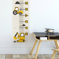 Wall Height Chart Height Measure 50-160cm | Construction Vehicles Yellow