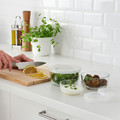 BESTÄMMA Food container with lid, set of 3, glass