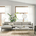 ÄPPLARYD 4-seat sofa with chaise longue, Lejde light grey