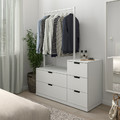 NORDLI Chest of 5 drawers, white, 120x169 cm