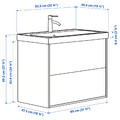 TÄNNFORSEN / ORRSJÖN Wash-stnd w drawers/wash-basin/tap, light grey, 82x49x69 cm