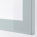 BESTÅ Storage combination with doors, white Glassvik/Ösarp/light grey-blue clear glass, 180x42x74 cm
