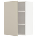 METOD Wall cabinet with shelves, white/Havstorp beige, 60x80 cm