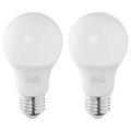 SOLHETTA LED bulb E27 806 lumen, dimmable/globe opal white, 2 pack