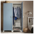 PLATSA Wardrobe with 2 doors, white/Sannidal blue, 120x57x191 cm