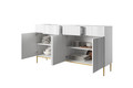 Cabinet with 4 Doors & 4 Drawers Nicole 200cm, matt white, gold legs