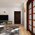 Flat Entrance Door Dominos 80, left, natural walnut