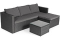 Outdoor Corner Furniture Set ROMA, black/grey