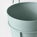 VITLÖK Plant pot with holder, in/outdoor/turquoise, 15 cm
