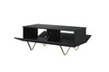 Coffee Table with Storage Scalia 120, matt black/gold legs